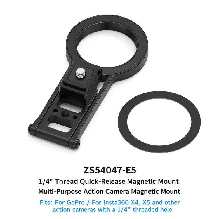 Magnetic Action Camera Mount Base For 1/4inch Screw Hole Camera