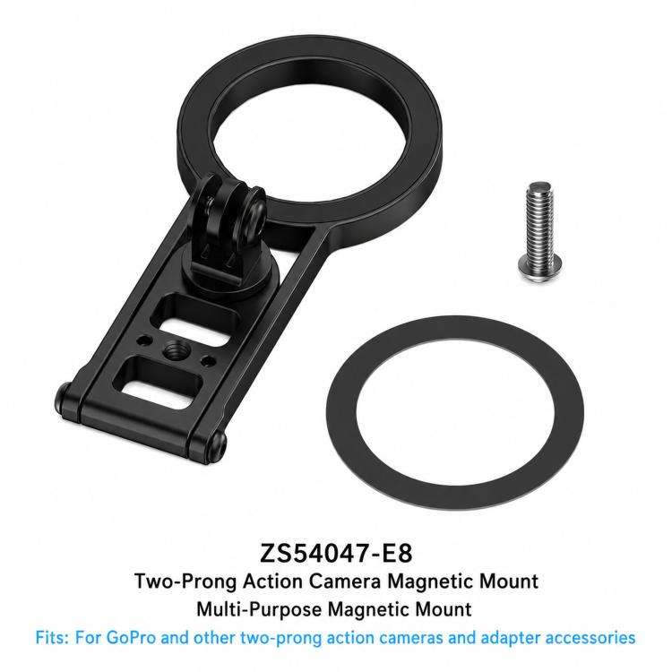 Magnetic Action Camera Mount Base Universal 2-Prong Direct Mount