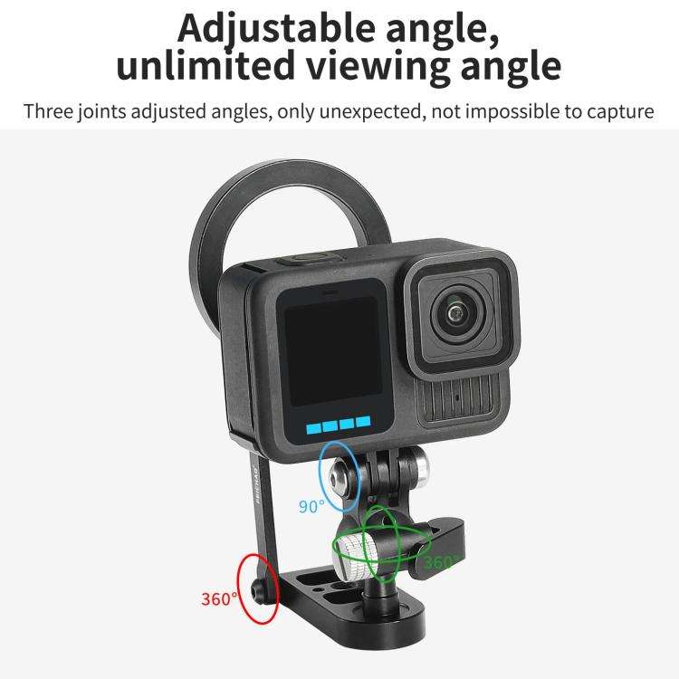 Magnetic Action Camera Mount Base Universal 2-Prong Ball Joint