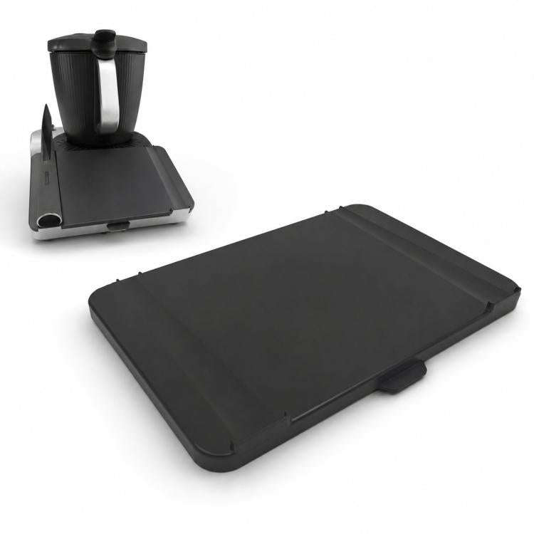 For Thermomix TM7 Protective Screen Cover with Spatula Holder Slot(Black)