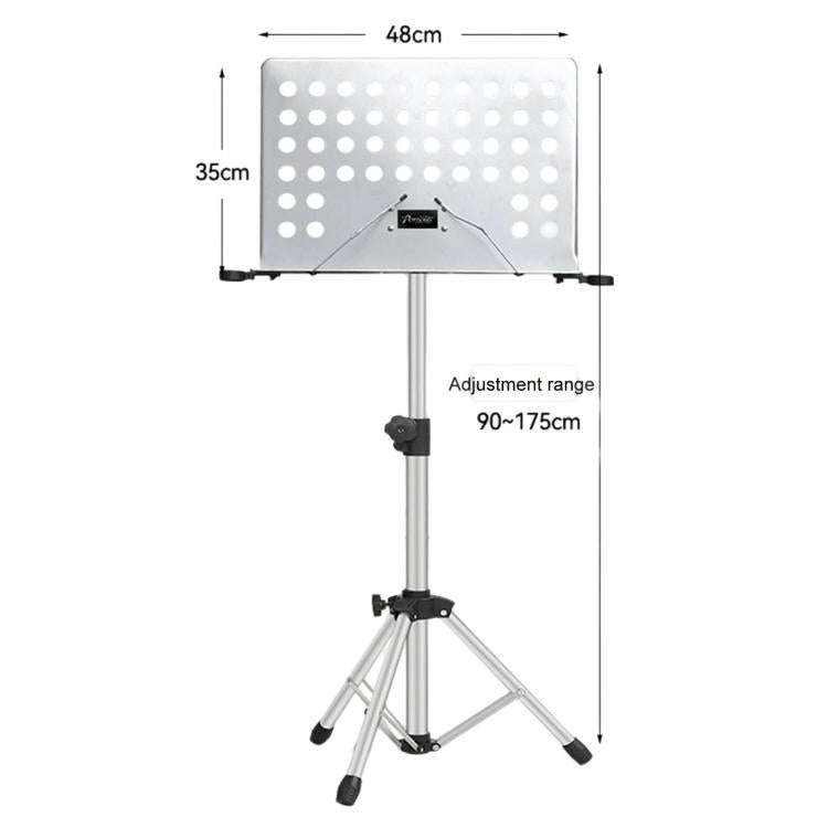 PERSEUS Portable Folding Music Stand Guitar & Violin Music Stand, Spec: 1.75m Bolded Silver