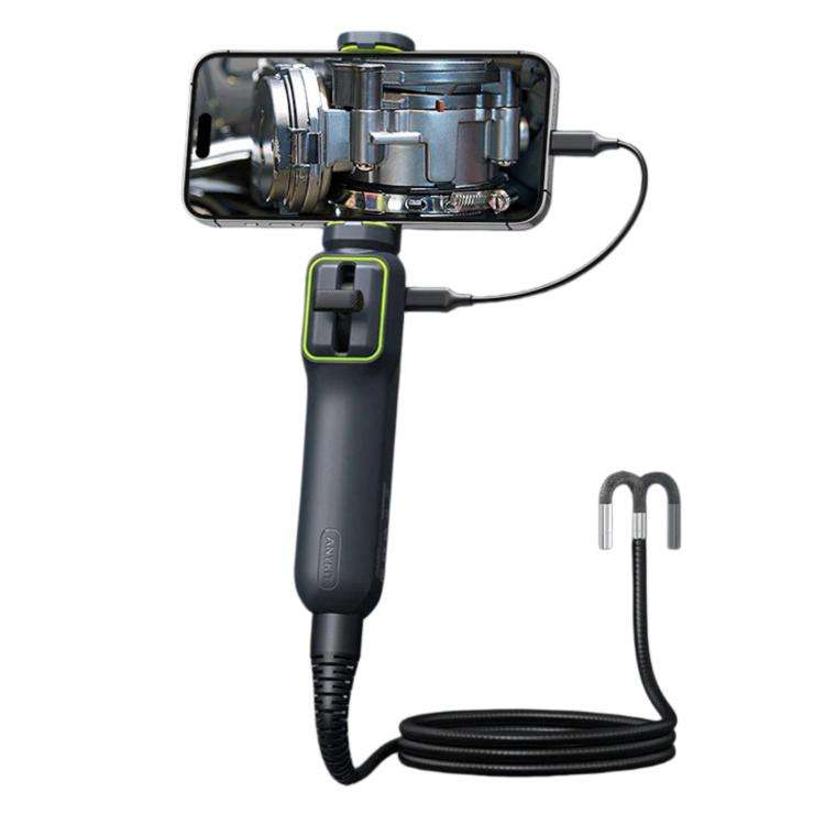 ANYKIT AD100 360-Degree Rotatable Industrial Endoscope IP67 Waterproof HD Auto Repair Borescope, ...