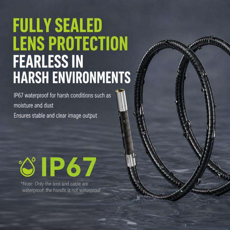 ANYKIT AD100 360-Degree Rotatable Industrial Endoscope IP67 Waterproof HD Auto Repair Borescope, ...