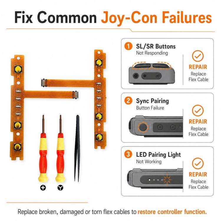 For Nintendo Switch Joy-Con SL SR Button Ribbon Flex Cable Replacement Right Side Kit