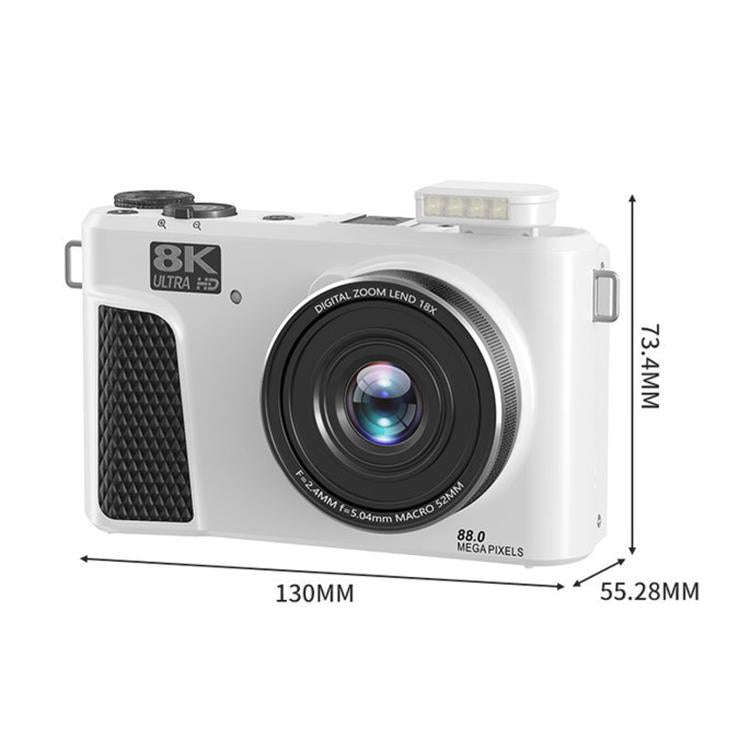8K Digital Camera With 3.0 Inch IPS Screen 18X Zoom Auto Focus WiFi Micro Camera, Color: Pink 64G...