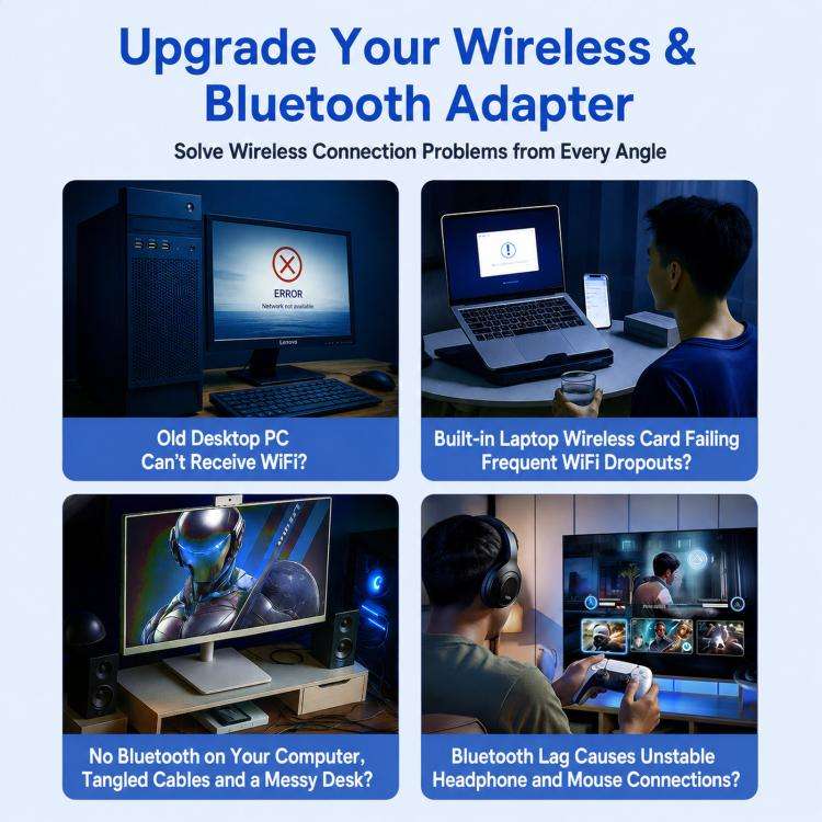 COMFAST CF-735BF WiFi 6 USB Adapter AX1800 Dual Band Wireless Network Card With Bluetooth 5.4