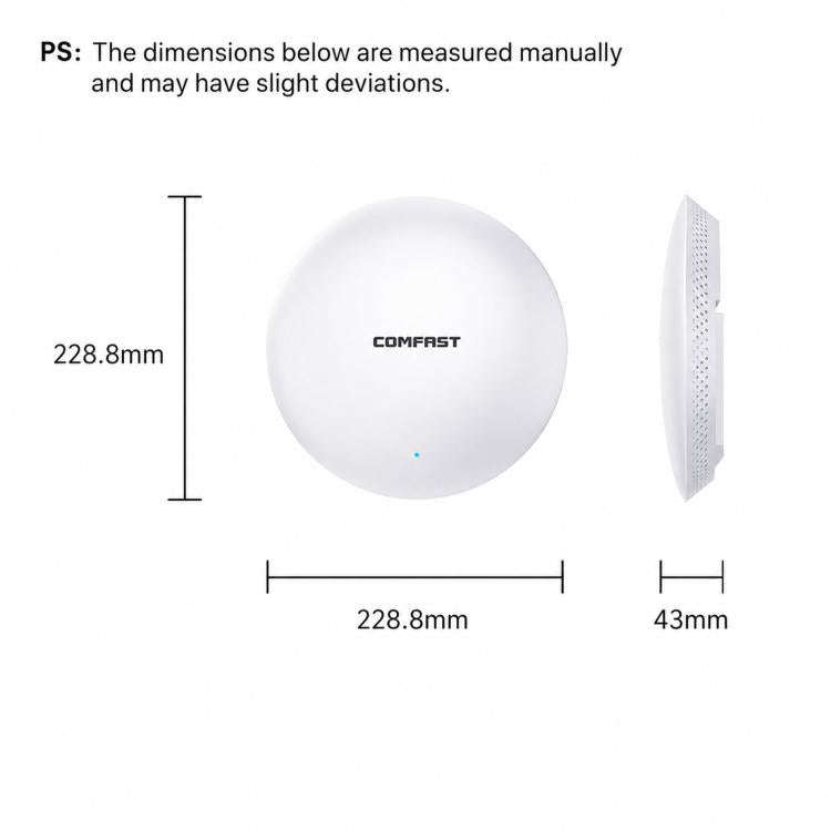 COMFAST CF-E373BE WiFi 7 BE3600 Ceiling Wireless Access Point With Dual 2.5G WAN/LAN Ports Dual B...