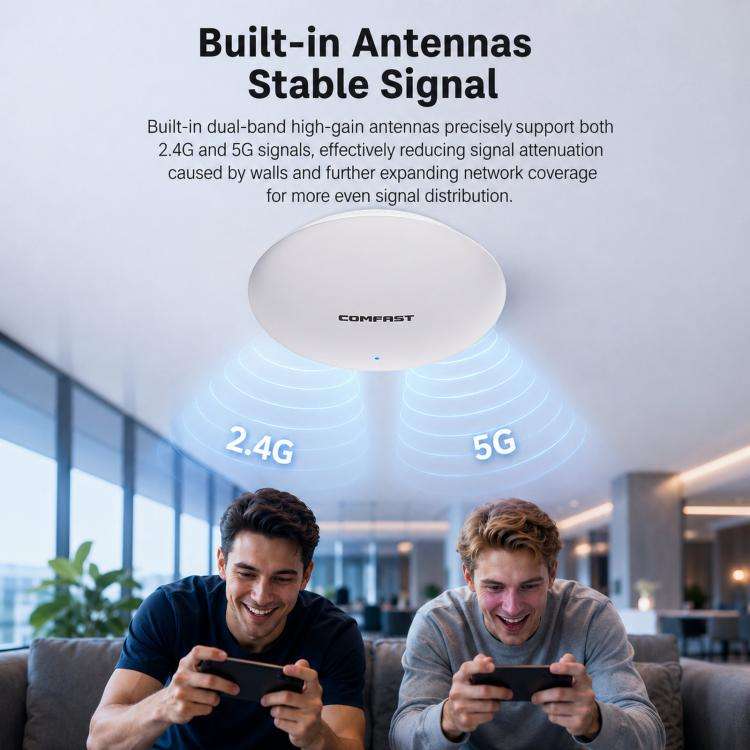 COMFAST CF-E373BE WiFi 7 BE3600 Ceiling Wireless Access Point With Dual 2.5G WAN/LAN Ports Dual B...