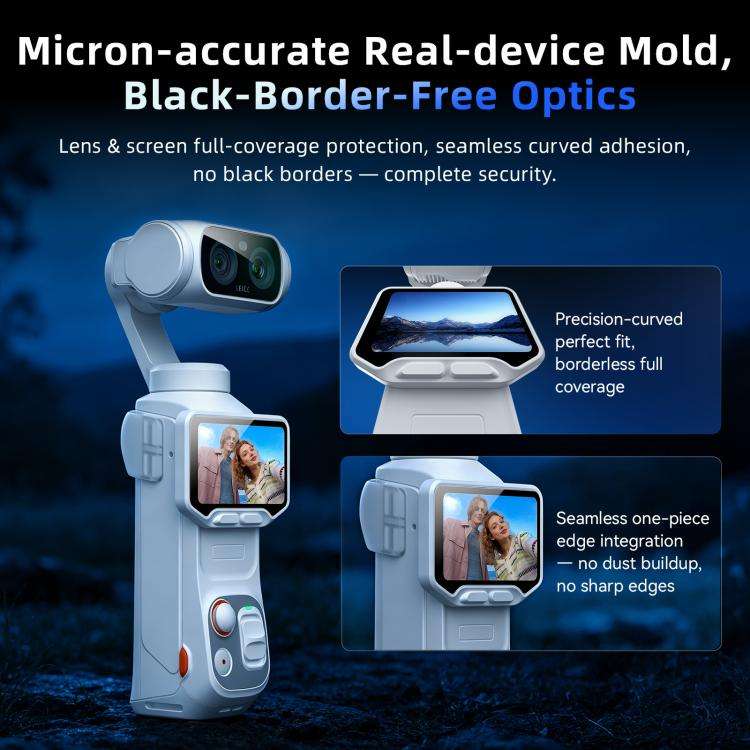 For Insta360 Luna Ultra aMagisn AR Tempered Glass Screen and Lens Protector 2 Sets