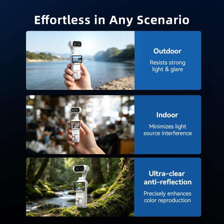 For Insta360 Luna Ultra aMagisn AR Tempered Glass Screen and Lens Protector 2 Sets