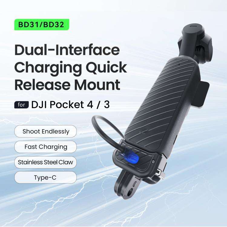 aMagisn Dual-Interface Quick Release Mount for DJI Pocket 4 / 3 Standard Mount