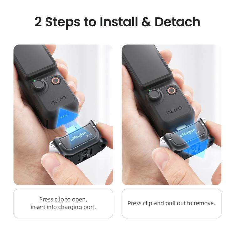 aMagisn Dual-Interface Quick Release Mount for DJI Pocket 4 / 3 Standard Mount
