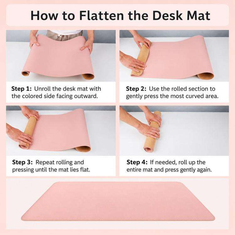 Crazy Horse Leather And Cork Desk Pad Stitched Edge Desk Mat With Matching Strap 70x35cm(Deep Grey)