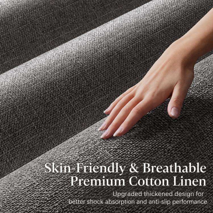 Linen Desk Pad Non Slip Rubber Keyboard Mouse Mat for Home Office Desktop Protector Stitched Edge...