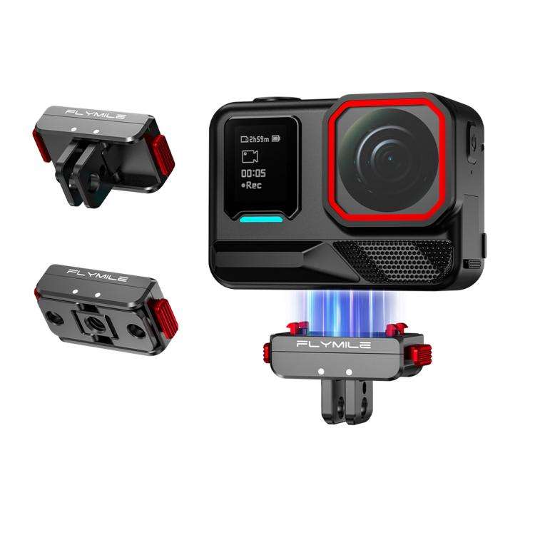 For Insta360 Ace Pro 2 / X5 Flymile Locking Extension Adapter Magnetic Quick Release Base(Aluminu...