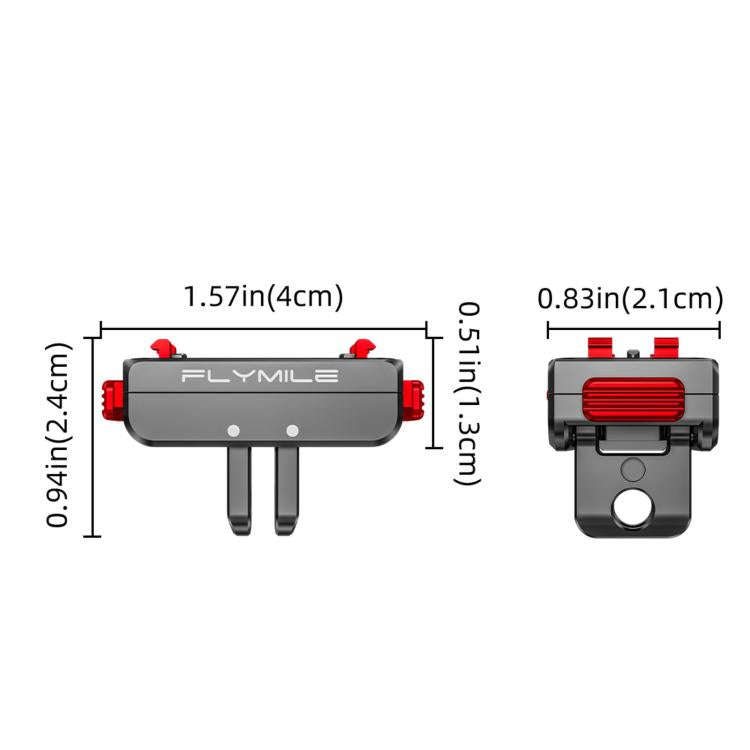 For Insta360 Ace Pro 2 / X5 Flymile Locking Extension Adapter Magnetic Quick Release Base(Aluminu...