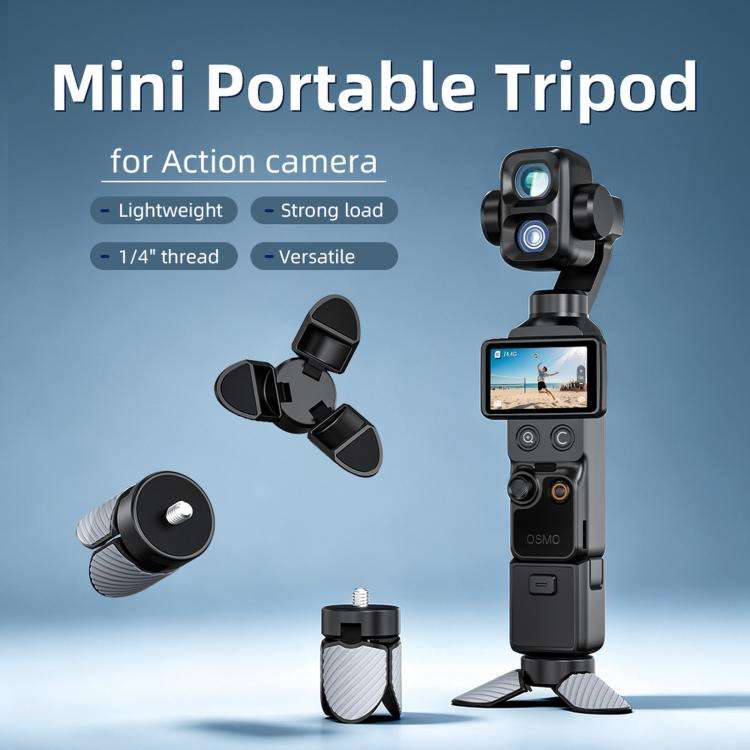 Mini Desktop Tripod Mount For DJI, Insta360, GoPro And Other Action Cameras(Black)