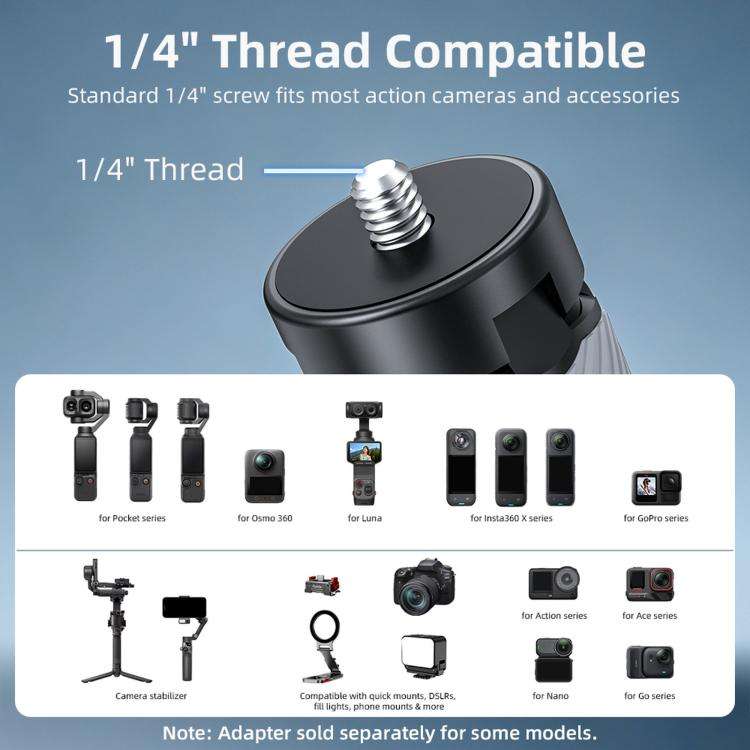 Mini Desktop Tripod Mount For DJI, Insta360, GoPro And Other Action Cameras(Black)