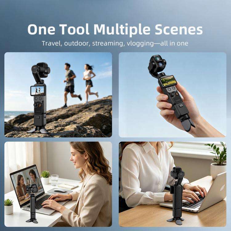 Mini Desktop Tripod Mount For DJI, Insta360, GoPro And Other Action Cameras(Black)