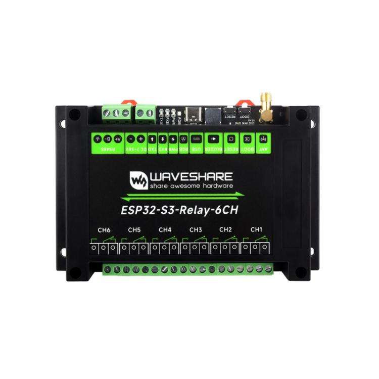 Waveshare 26756 Industrial 6-Channel ESP32-S3 WiFi Relay Module Supports WiFi / Bluetooth / RS485...