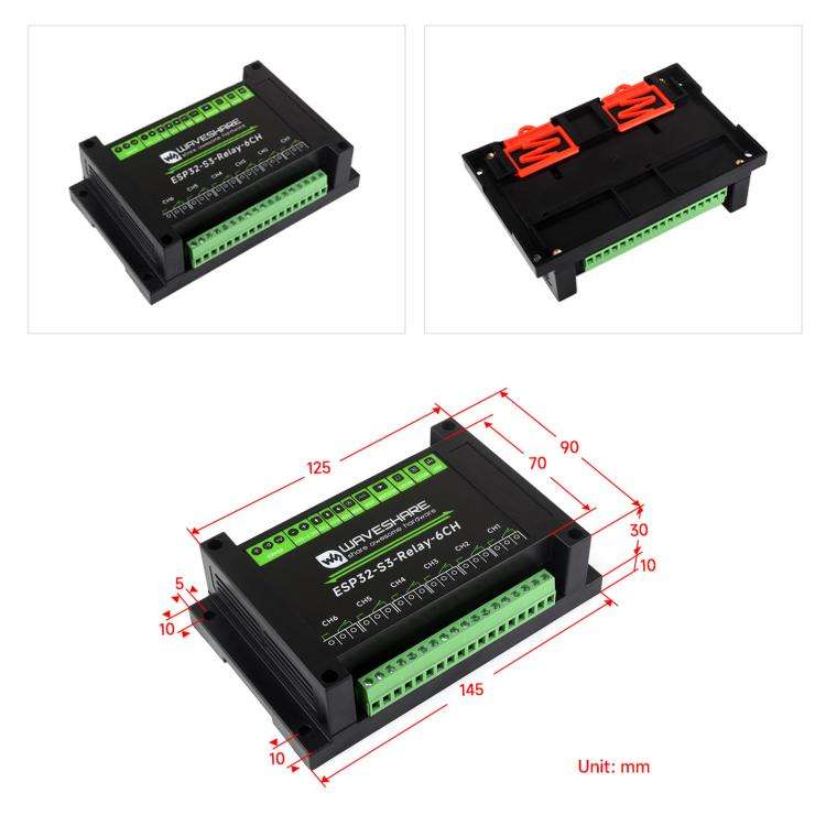 Waveshare 26756 Industrial 6-Channel ESP32-S3 WiFi Relay Module Supports WiFi / Bluetooth / RS485...