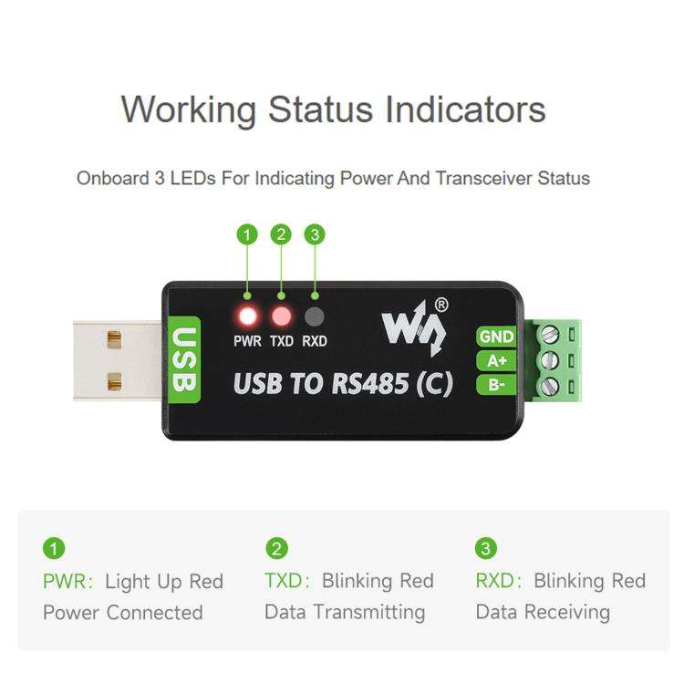 Waveshare 34620 USB To RS485 C Industrial Grade Isolated Bidirectional Converter