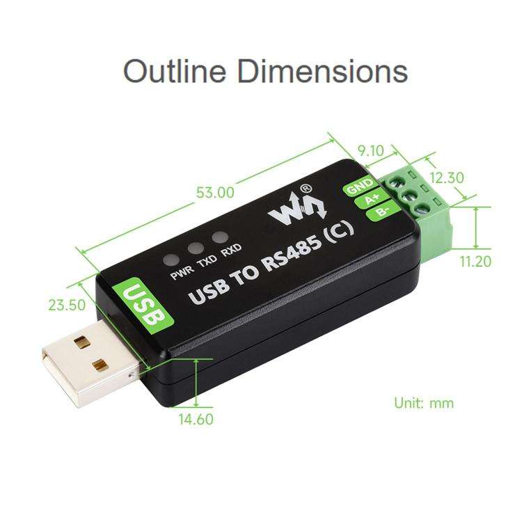 Waveshare 34620 USB To RS485 C Industrial Grade Isolated Bidirectional Converter