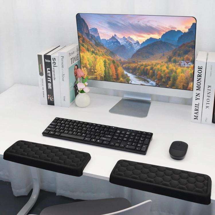 L-Shaped Elbow Pad for Desk Ergonomic Keyboard Wrist Rest Support Non-Slip Soft Foam Cushion for ...