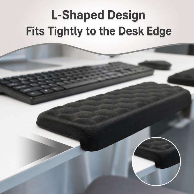L-Shaped Elbow Pad for Desk Ergonomic Keyboard Wrist Rest Support Non-Slip Soft Foam Cushion for ...