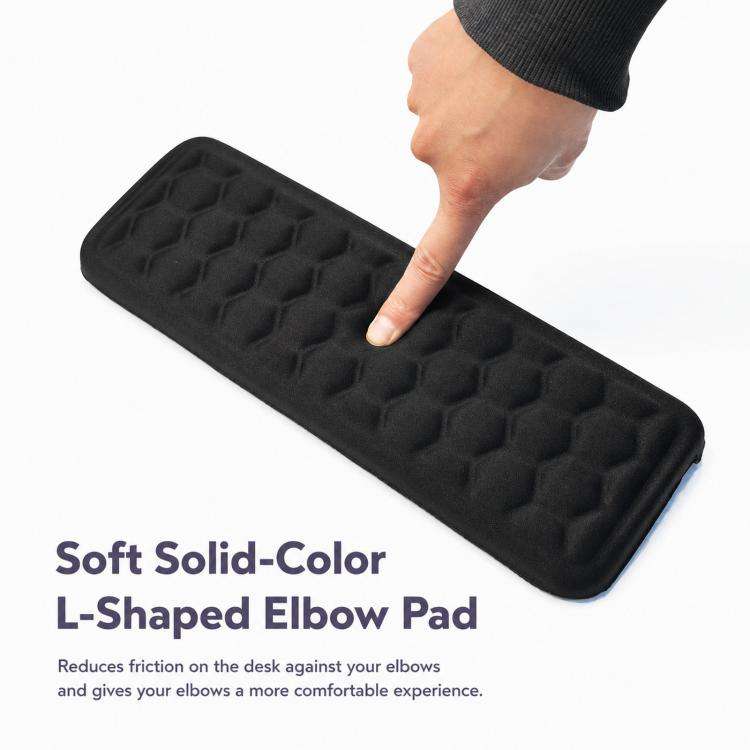 L-Shaped Elbow Pad for Desk Ergonomic Keyboard Wrist Rest Support Non-Slip Soft Foam Cushion for ...