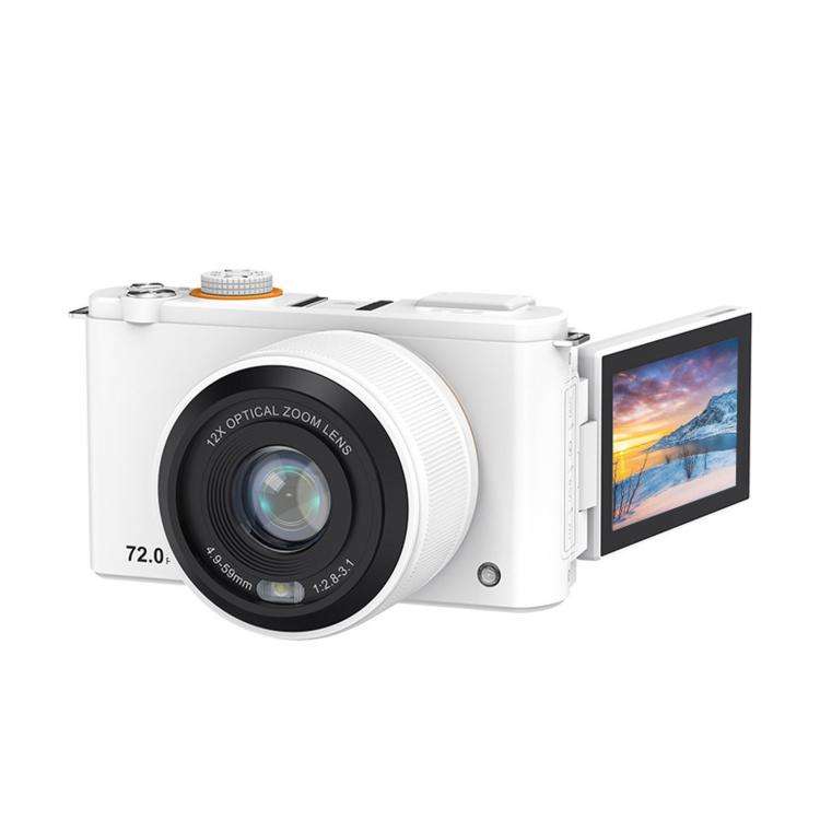 4K 72MP 12X Optical Zoom Digital Camera With 3.0-Inch Flip Screen And WiFi Beginner Vlogging Came...