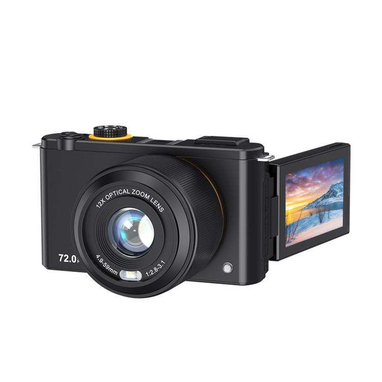 4K 72MP 12X Optical Zoom Digital Camera With 3.0-Inch Flip Screen And WiFi Beginner Vlogging Came...