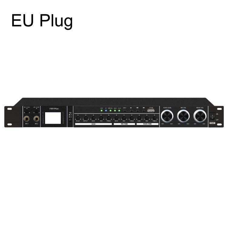 FX9plus Digital Karaoke Pre-Amplifier With Bluetooth USB DSP Reverb Effect Processor EU Plug(Black)
