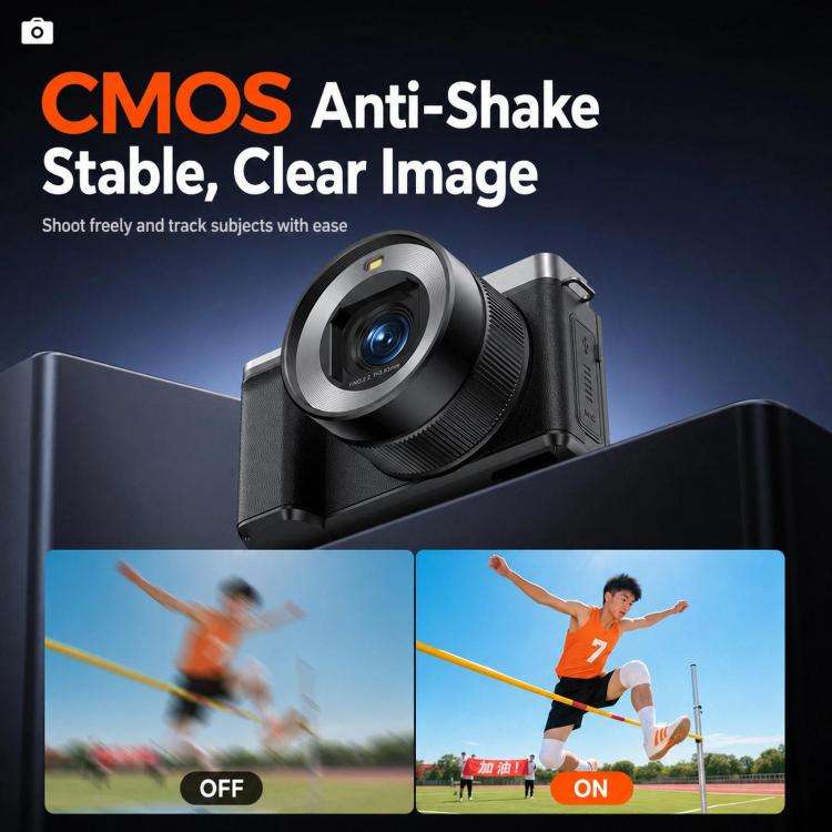 5K 18X Zoom Vlogging Camera With 180-Degree Flip Screen Dual Lens 80MP Digital Camera 32GB Card(B...