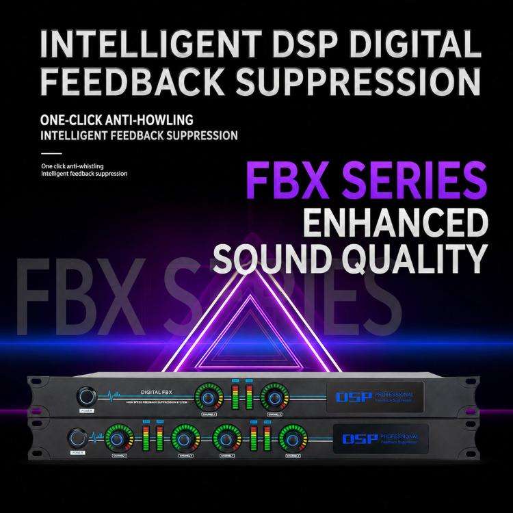 FBX220 DSP Digital Feedback Suppressor Professional Anti-Howling Processor For Microphones(US Plug)