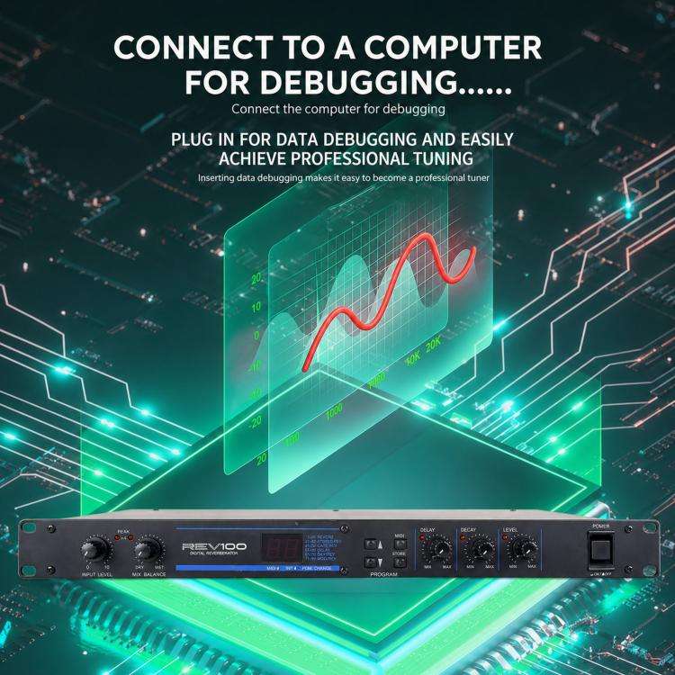 REV100 Professional Digital Reverb Effects Processor Stereo Delay Reverberator For Stage & Studio...