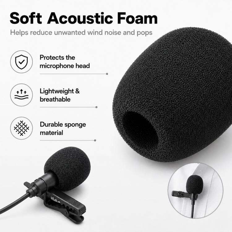 Microphone Foam Cover Universal Headset Lapel Lavalier Mic Windscreen Sponge Pop Filter, Size: 30...
