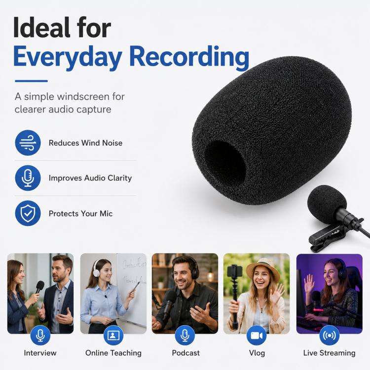 Microphone Foam Cover Universal Headset Lapel Lavalier Mic Windscreen Sponge Pop Filter, Size: 31...
