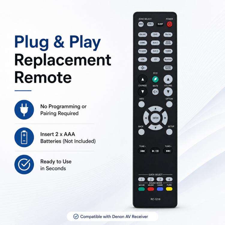 RC-1167 Replacement Remote Control For Denon AV Receiver Audio Video Controller