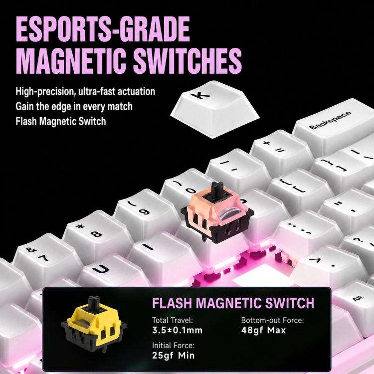 MONSGEEK Verve 68 ARGB 2-Layer Keycaps Magnetic Switch Keyboard E-Sports Gaming Mechanical Keyboa...