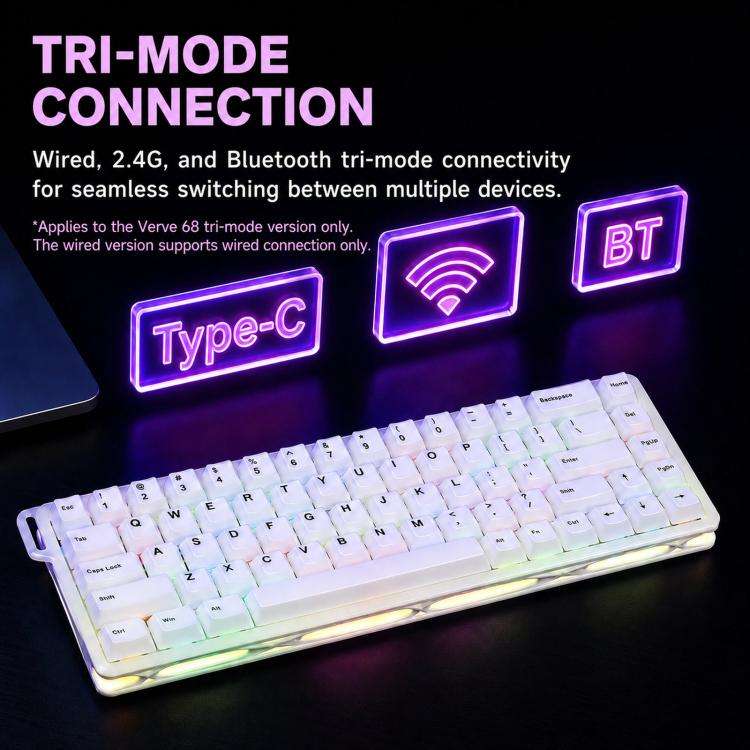 MONSGEEK Verve 68 ARGB 2-Layer Keycaps Magnetic Switch Keyboard E-Sports Gaming Mechanical Keyboa...