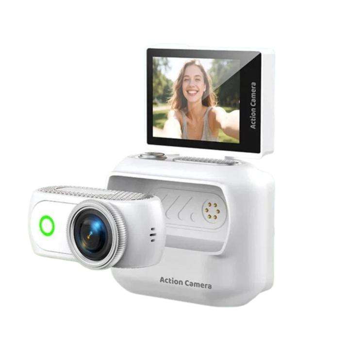 1080P Mini Thumb Action Camera with 2.0-inch Flip Screen Magnetic Wearable Body Cam & Charging Ca...
