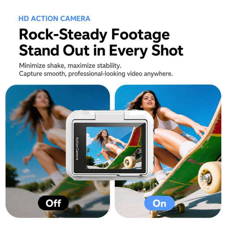 1080P Mini Thumb Action Camera with 2.0-inch Flip Screen Magnetic Wearable Body Cam & Charging Ca...
