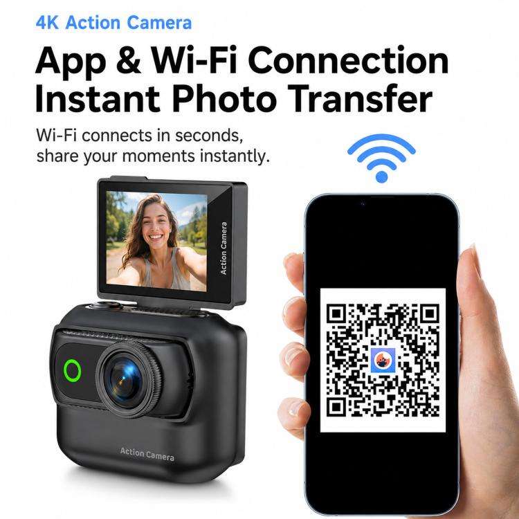1080P Mini Thumb Action Camera with 2.0-inch Flip Screen Magnetic Wearable Body Cam & Charging Ca...