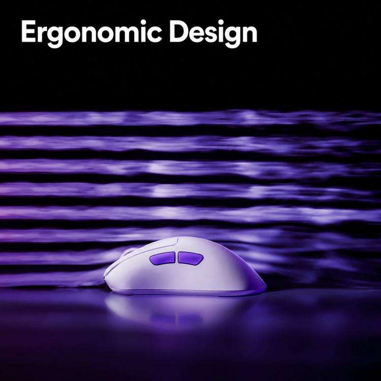 AKKO Nest 3-Mode E-Sports Gaming Mouse Dual 8K Ergonomic Design Mouse(White)