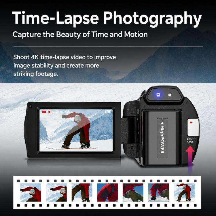 4K Video Camera Camcorder 48MP 3.0 Inch IPS Touch Screen With IR Night Vision 16X Digital Zoom Wi...