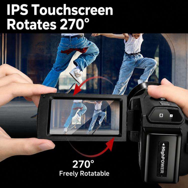 4K Video Camera Camcorder 48MP 3.0 Inch IPS Touch Screen With IR Night Vision 16X Digital Zoom Wi...