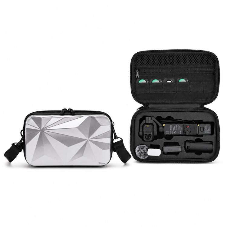 For DJI Osmo Pocket 4P Carrying Case Hard Shell Waterproof Storage Bag With Strap(Silver)