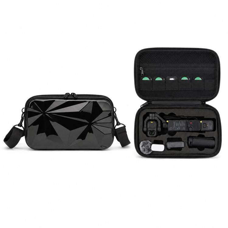 For DJI Osmo Pocket 4P Carrying Case Hard Shell Waterproof Storage Bag With Strap(Black)