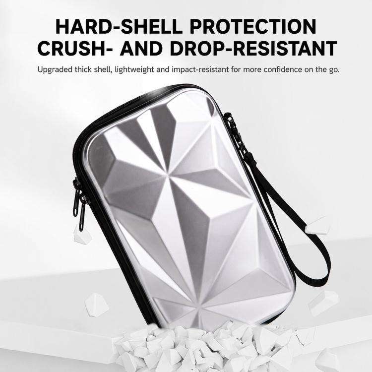 For DJI Osmo Pocket 4P Carrying Case Hard Shell Waterproof Storage Bag With Strap(Silver)